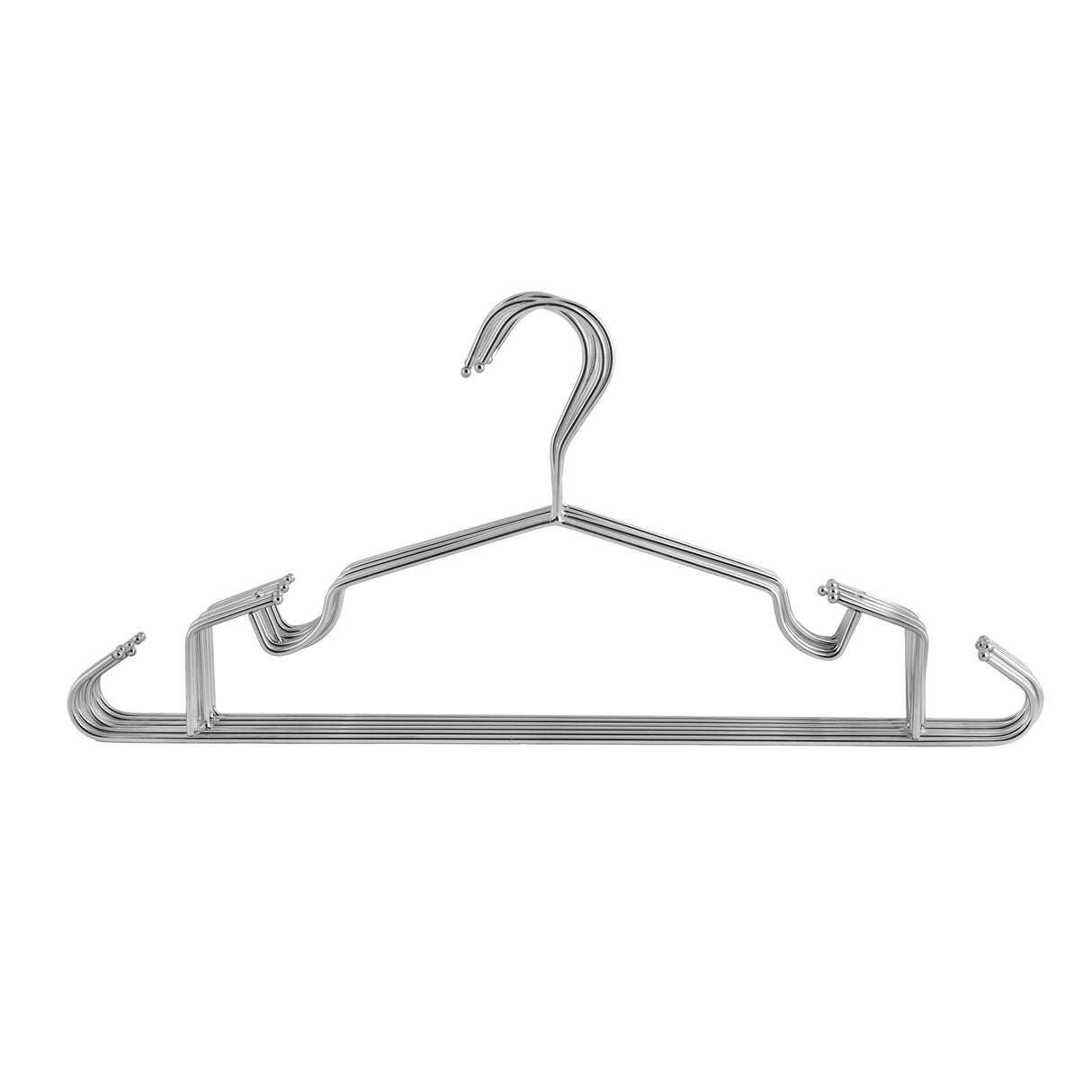 Royalford RF2575 6PCS Metal Hanger Set | Chrome-Plated Multi-Hook Rust-Resistant Clothes Hangers | Space-Saving Design | Perfect for Shirts, Pants, Dresses & Accessories