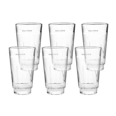 RoyalFord RF2654-GT6 Glass Tumbler Set | Premium Clear Drinking Glasses | Durable Beverage Cups for Water, Juice & Soft Drinks |Perfect for home dining, offices & cafes