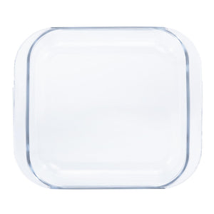 Royalford RF2701-GBD Microwave Glassware Square Baking Dish | Heat Resistant Oven, Freezer & Dishwasher Safe | Transparent Glass Casserole with Easy Grip Handles