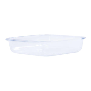 Royalford RF2701-GBD Microwave Glassware Square Baking Dish | Heat Resistant Oven, Freezer & Dishwasher Safe | Transparent Glass Casserole with Easy Grip Handles
