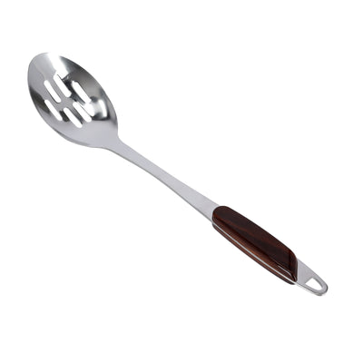 Royalford RF2764-SP Stainless Steel Slotted Spoon | Ergonomic Gripped Handle | Durable Shiny Finish| Heat Resistant Cooking Utensil| Dishwasher Safe Slotted Serving Spoon