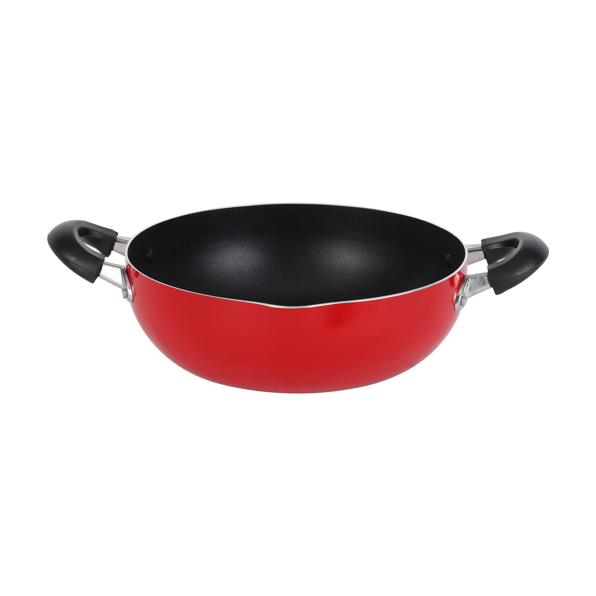 Royalford RF324WP26 26cm Non-Stick Kadai | Aluminium Cookware | 8.5 cm Depth |Pressed Aluminium Construction  | Non-Stick Coated Interior |Heat-Resistant Bakelite Handles