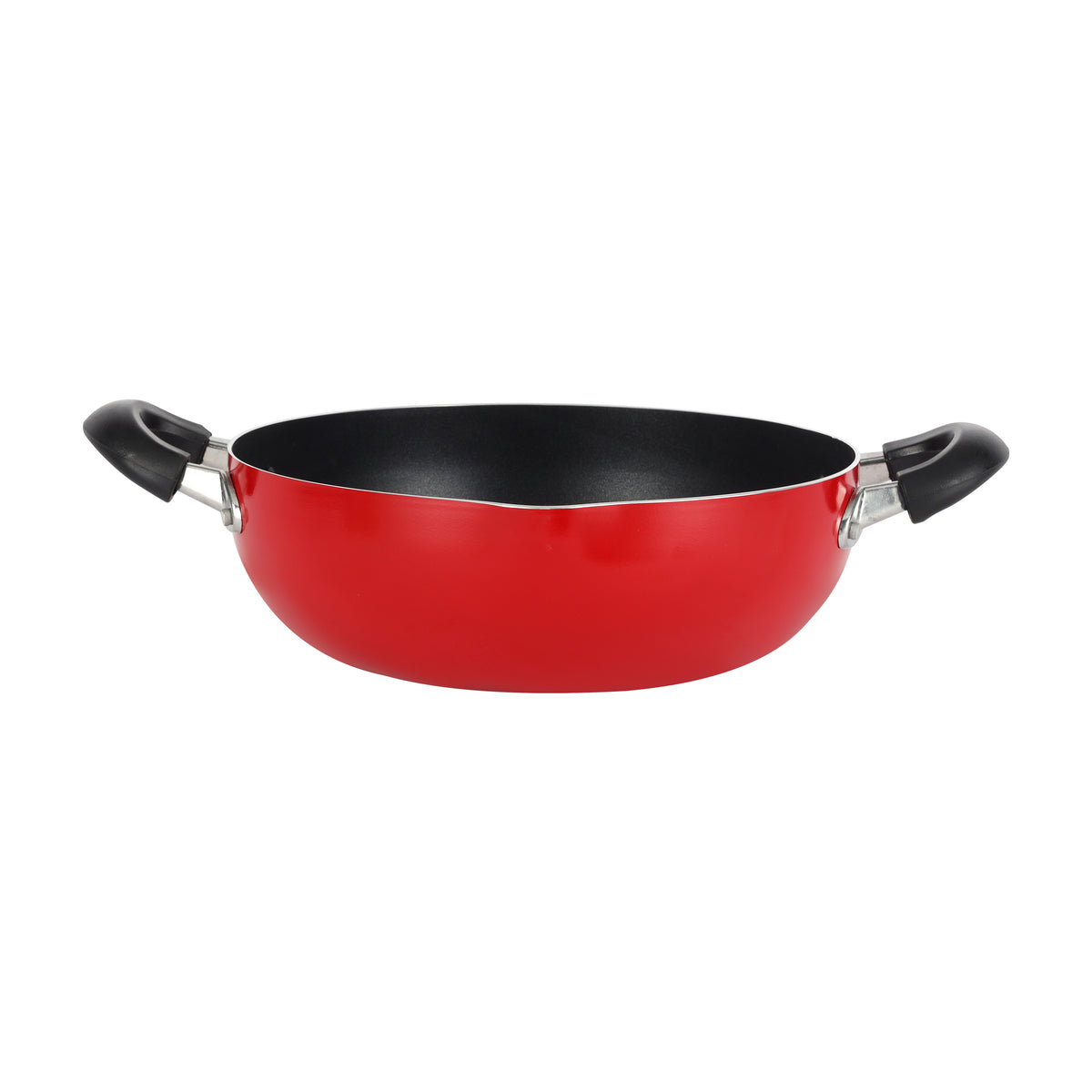 Royalford RF324WP26 26cm Non-Stick Kadai | Aluminium Cookware | 8.5 cm Depth |Pressed Aluminium Construction  | Non-Stick Coated Interior |Heat-Resistant Bakelite Handles