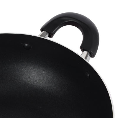 Royalford RF324WP26 26cm Non-Stick Kadai | Aluminium Cookware | 8.5 cm Depth |Pressed Aluminium Construction  | Non-Stick Coated Interior |Heat-Resistant Bakelite Handles