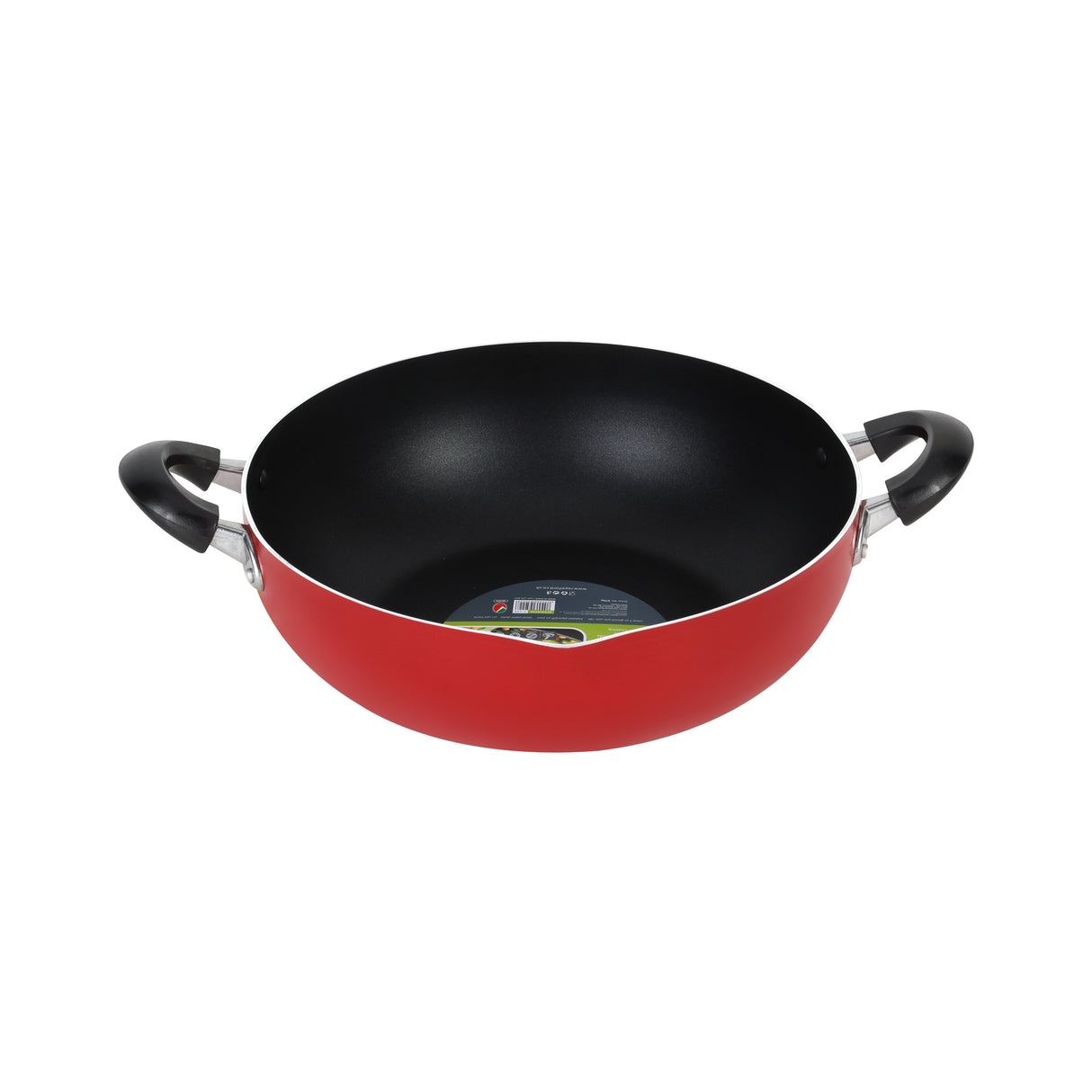 Royalford RF325WP30 Kadai 30CM Without Lid | Non-Stick Coating | Pressed Aluminium Body| CD Bottom for Even Heating| Heat-Resistant Bakelite Handles for Daily Cooking