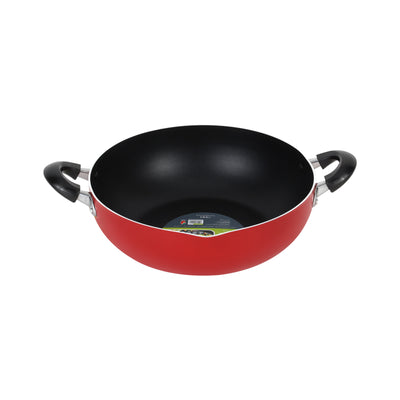 Royalford RF325WP30 Kadai 30CM Without Lid | Non-Stick Coating | Pressed Aluminium Body| CD Bottom for Even Heating| Heat-Resistant Bakelite Handles for Daily Cooking