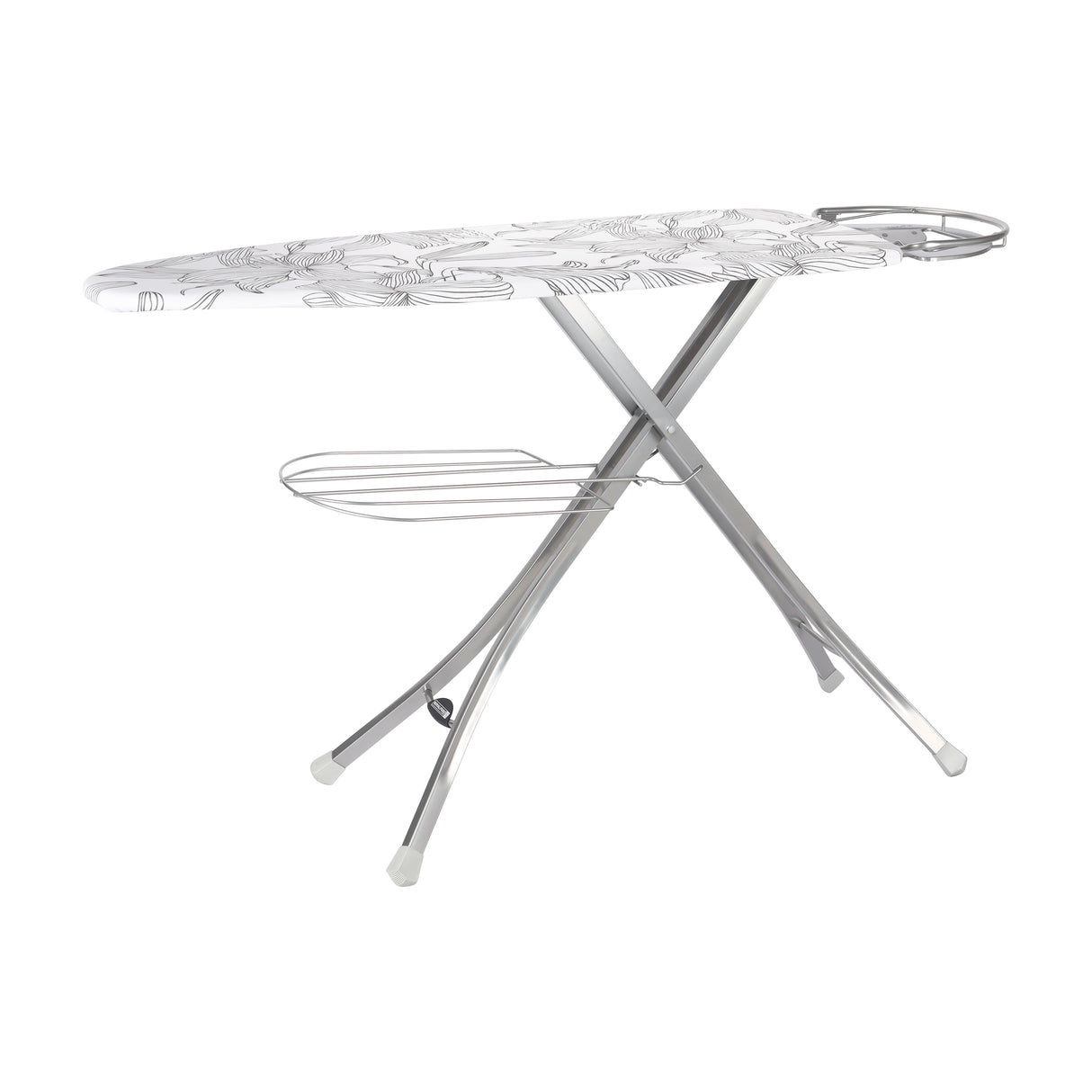 Royalford RF365IBL Ironing Board with Iron Rest, Clothes Rack | 100% Cotton Cover & 10mm Foam Pad | Adjustable height  | Powder-Coated Steel Legs | Foldable Design