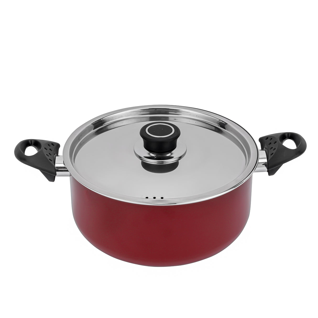 Royalford RF389C22 22CM Aluminium Casserole with Stainless Steel Lid | 3-Layer Non-Stick Coating |  3.0MM Thick Body |  CD Bottom |  Heat-Resistant Bakelite Handles