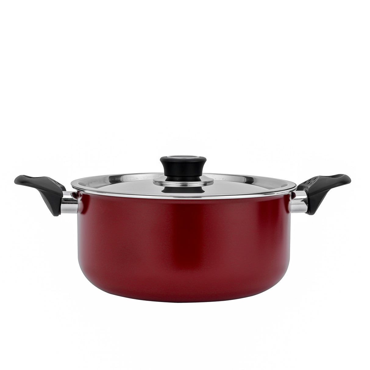 Royalford RF389C22 22CM Aluminium Casserole with Stainless Steel Lid | 3-Layer Non-Stick Coating |  3.0MM Thick Body |  CD Bottom |  Heat-Resistant Bakelite Handles