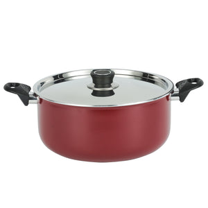 Royalford RF391C26 26CM Aluminium Non-Stick Casserole | Stainless Steel Lid | 3.0MM Thick Pressed Aluminium Body | 3-Layer Durable Coating | Stylish & Long-Lasting Use