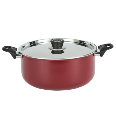 Royalford RF391C26 26CM Aluminium Non-Stick Casserole | Stainless Steel Lid | 3.0MM Thick Pressed Aluminium Body | 3-Layer Durable Coating | Stylish & Long-Lasting Use