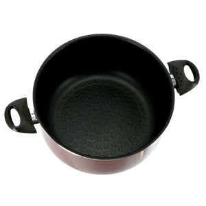 Royalford RF392C28 Non-Stick Casserole | Glass Lid | 3-Layer Non-Stick Coating |Spin Bottom for Even Heating | Heat-Resistant Bakelite Handles & Multi-Hob Compatibility