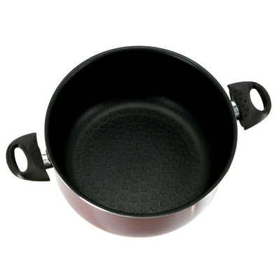 Royalford RF392C28 Non-Stick Casserole | Glass Lid | 3-Layer Non-Stick Coating |Spin Bottom for Even Heating | Heat-Resistant Bakelite Handles & Multi-Hob Compatibility