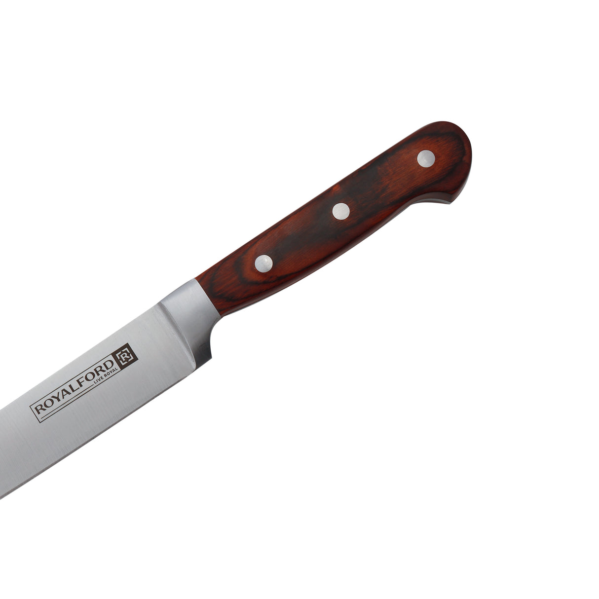 Royalford RF4111  8-Inch Slicer Knife | High-Grade Stainless Steel Blade| Wooden Handle| Hygienic Design & Dishwasher Safe | Precision Cutting Knife| 5 Years Warranty
