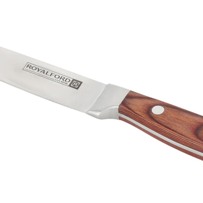 Royalford RF4112 5 Inch Utility Knife Stainless Steel Blade | Wooden Handle Multipurpose Kitchen Cutting Knife for Fruits, Vegetables &  Meat | Durable Home Chef Use