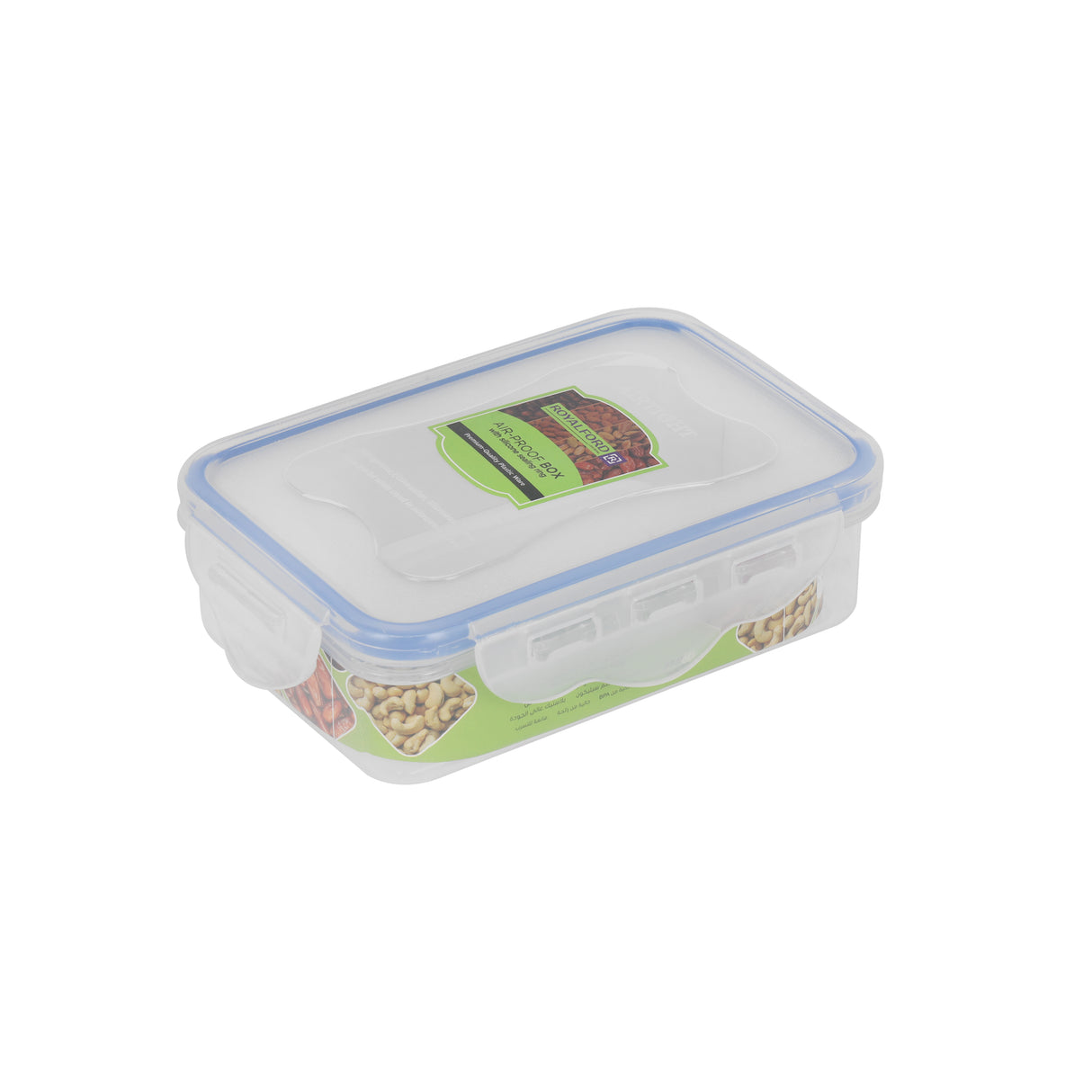 Royalford RF415APB Air-Proof Food Storage Box with Silicone Sealing Ring | Airtight Plastic Container with Secure Locking Clips| Stackable Food Keeper for Kitchen Storage