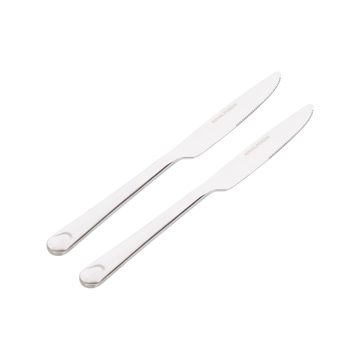 Royalford RF4188 TK 2PCS table knife set| durable stainless steel with sharp serrated edges| ergonomic handles & ideal for cutting meat, vegetables for daily use|