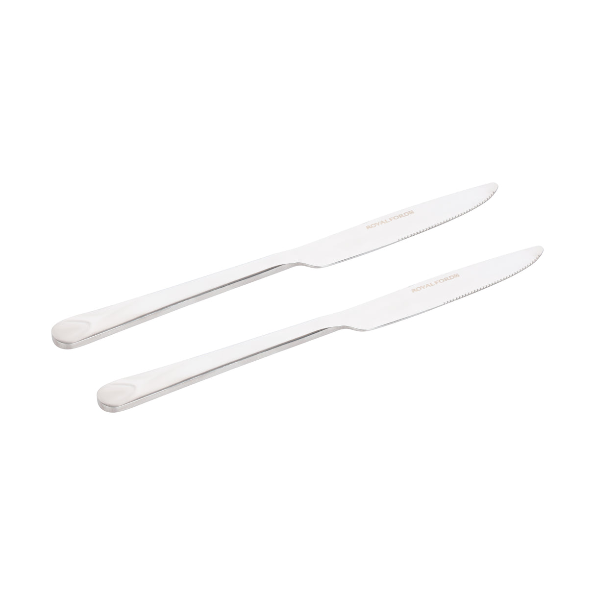 Royalford RF4188 TK 2PCS table knife set| durable stainless steel with sharp serrated edges| ergonomic handles & ideal for cutting meat, vegetables for daily use|