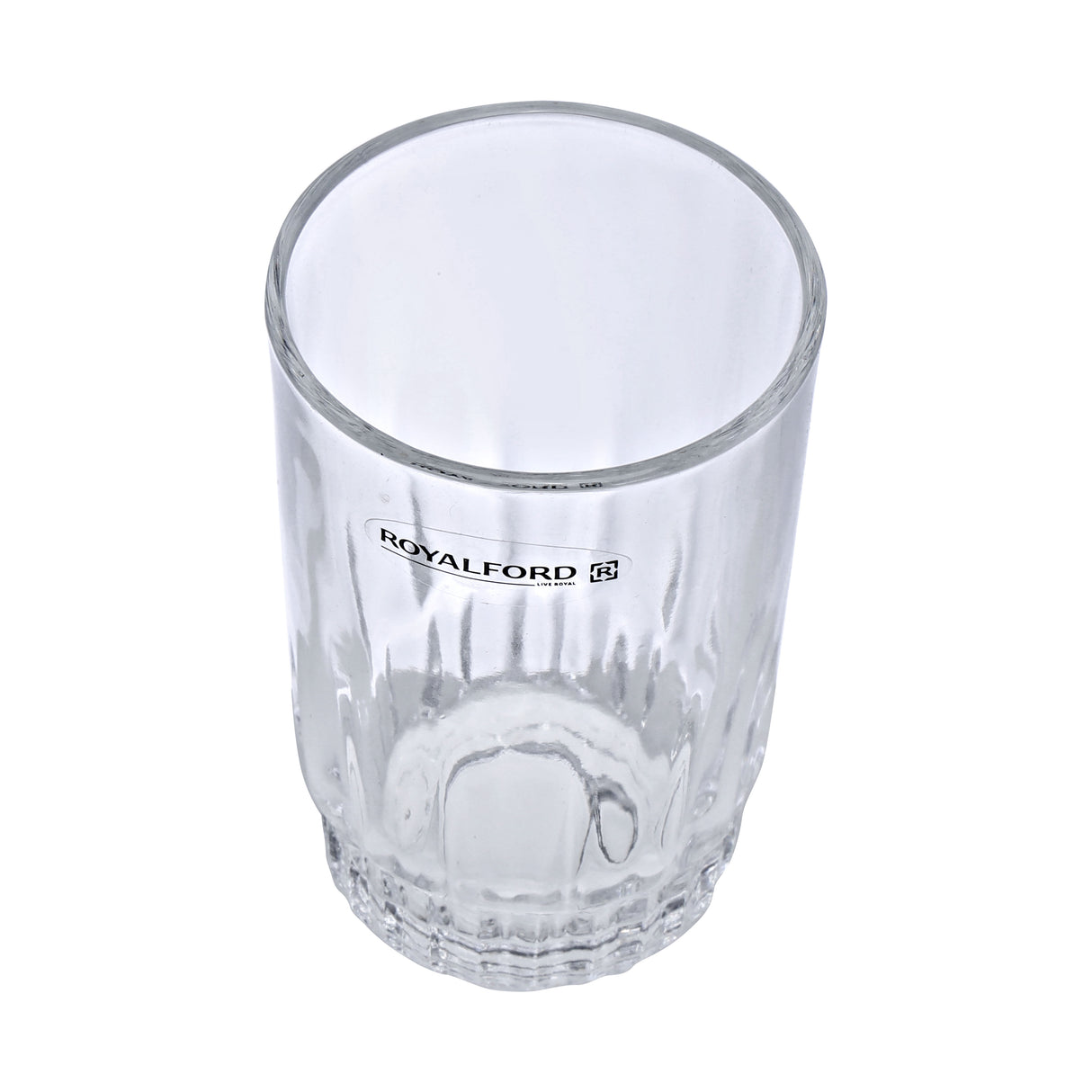 Royalford RF4269 6 Pcs Glass Tumblers Set| Transparent Drinking Glasses & Durable Clear Water Juice Beverage Glass Set| Sturdy Base for Home Kitchen Everyday Use|