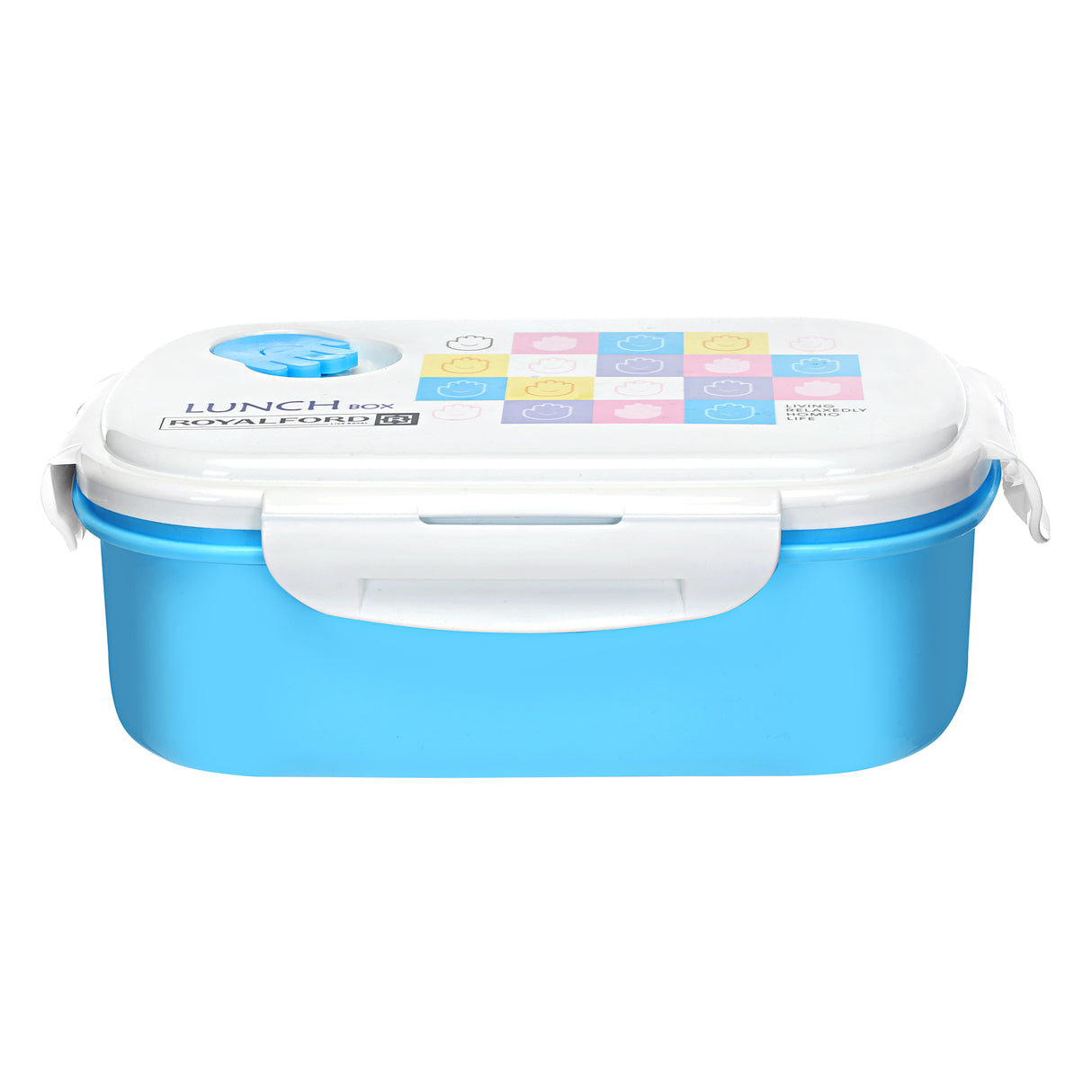 Royalford RF4396 lunch box with water bottle set for kids| durable and lightweight design with secure locking lid| spill-resistant bottle, perfect for school, travel|