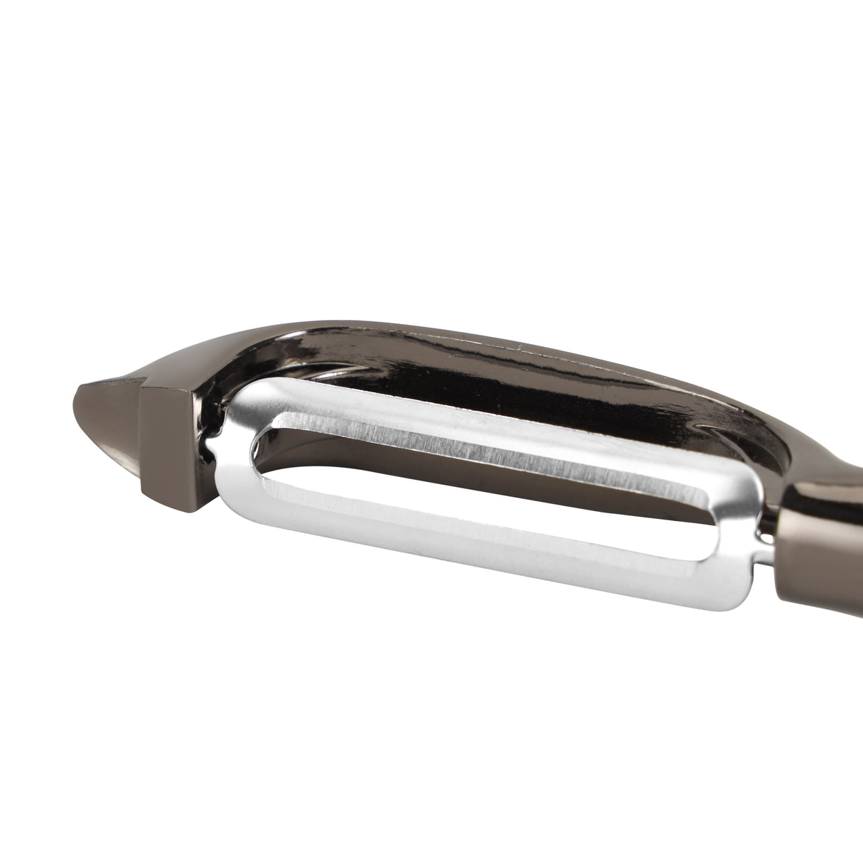 Royalford RF4642 Stainless Steel T-Peeler| Extra Sharp Blade with Ergonomic Non-Slip TPR Handle| Durable Zinc Alloy Body, Food Grade, Ideal for Fruits & Vegetables|
