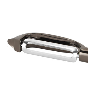 Royalford RF4642 Stainless Steel T-Peeler| Extra Sharp Blade with Ergonomic Non-Slip TPR Handle| Durable Zinc Alloy Body, Food Grade, Ideal for Fruits & Vegetables|