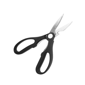 Royalford RF490S Kitchen Scissors| 3-in-1 design, durable stainless steel blades & ergonomic grip| built-in bottle opener and nut cracker, ideal for kitchen use|