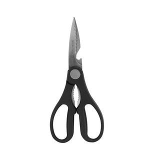 Royalford RF490S Kitchen Scissors| 3-in-1 design, durable stainless steel blades & ergonomic grip| built-in bottle opener and nut cracker, ideal for kitchen use|