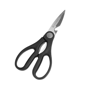 Royalford RF490S Kitchen Scissors| 3-in-1 design, durable stainless steel blades & ergonomic grip| built-in bottle opener and nut cracker, ideal for kitchen use|