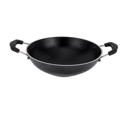 Royalford RF4952 21.5cm Appam Pan with Lid | Non Stick Cookware | Deep Curved Design for Perfect Appam Cooking |  Even Heat Distribution | Heat Resistant Handles