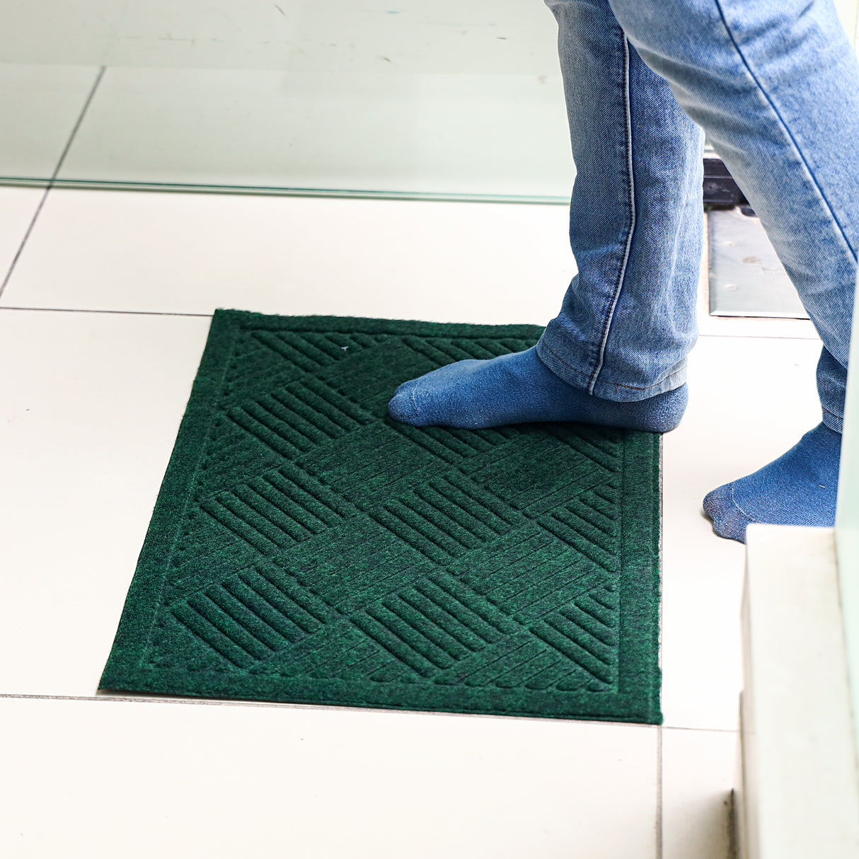 Royalford RF4954 Door Mat| Anti-Slip Nylon Surface Indoor & Outdoor Floor Mat| Durable with Heavy Duty Rubber Backing, Dirt Trapping Design, Easy Clean, Long Lasting Use|