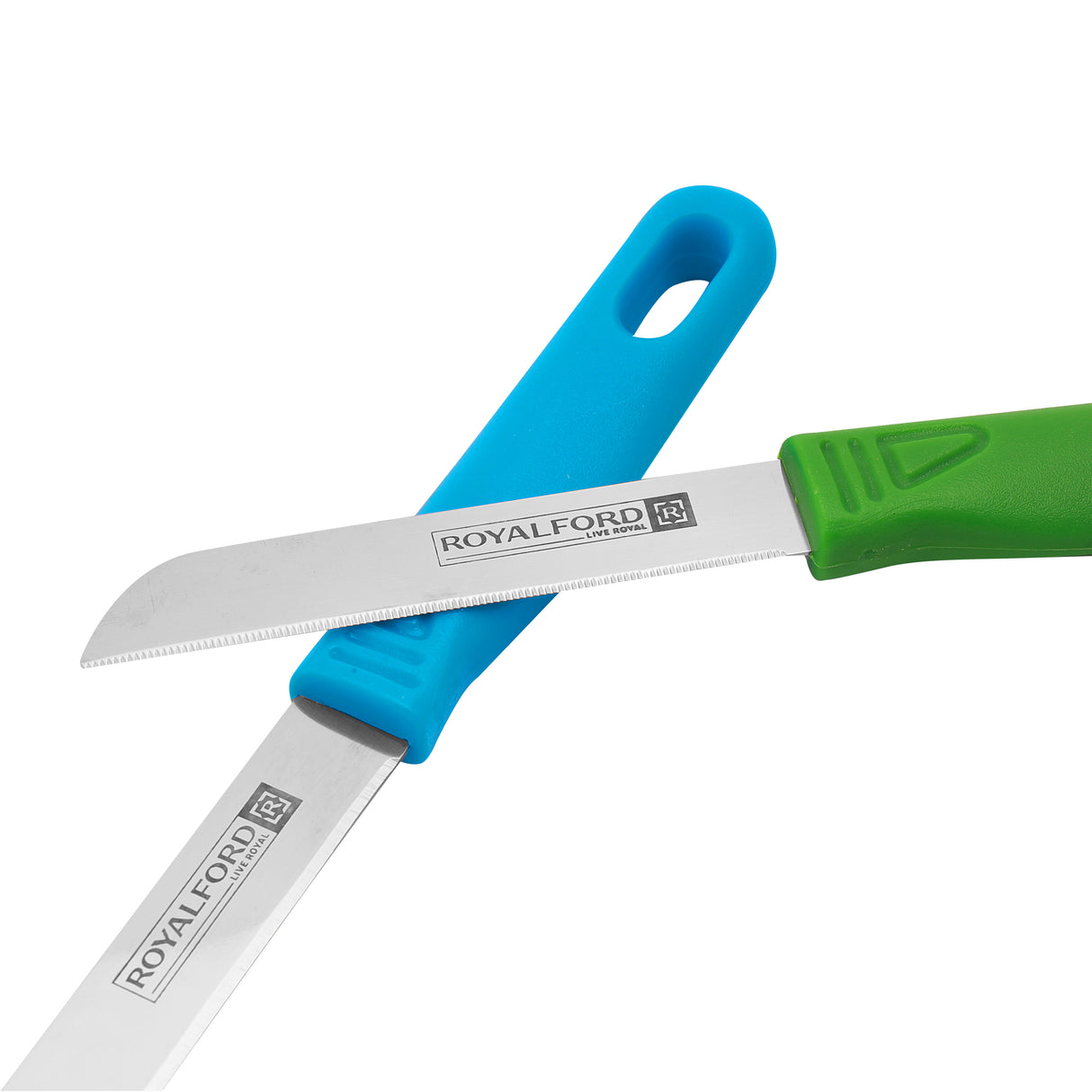 Royalford RF4988 12PCS Stainless Steel Fruit Knife Set | Sharp Paring Knives with Color Handles| Rust-Resistant Blades| Ergonomic Grip for Peeling, Slicing & Kitchen Use