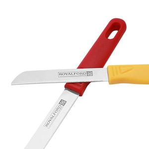 Royalford RF4988 12PCS Stainless Steel Fruit Knife Set | Sharp Paring Knives with Color Handles| Rust-Resistant Blades| Ergonomic Grip for Peeling, Slicing & Kitchen Use