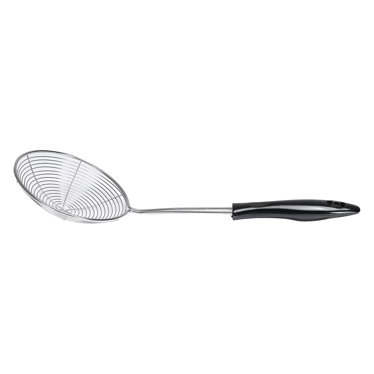 Royalford RF5024 stainless steel skimmer| wide mesh, ergonomic handle, ideal for frying, straining & lifting food| heat resistant & easy to clean for daily use|