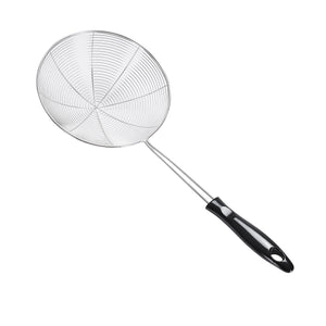 Royalford RF5062 stainless steel skimmer| ergonomic handle, durable rust-resistant design &  ideal for frying| straining, and serving food, easy to clean & for daily use|