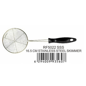 Royalford RF5022 stainless steel skimmer| ergonomic handle, durable rust-resistant design &  ideal for frying| straining, and serving food, easy to clean & for daily use|