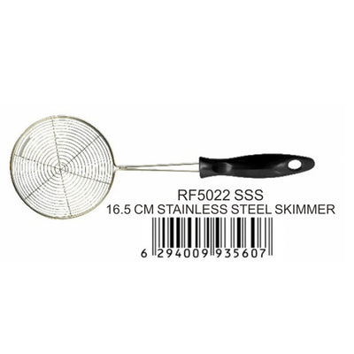 Royalford RF5022 stainless steel skimmer| ergonomic handle, durable rust-resistant design &  ideal for frying| straining, and serving food, easy to clean & for daily use|
