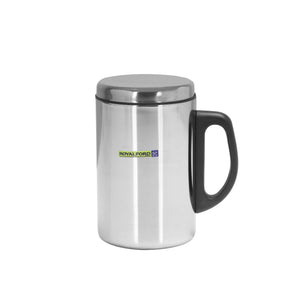 Royalford RF5026 Stainless Steel Mug with Lid | 350ML Double Wall Insulated Coffee Tea Mug |  Hot and Cold Drink Cup | Perfect for Home, Office, Travel and Camping use