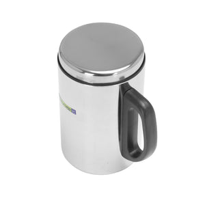 Royalford RF5026 Stainless Steel Mug with Lid | 350ML Double Wall Insulated Coffee Tea Mug |  Hot and Cold Drink Cup | Perfect for Home, Office, Travel and Camping use