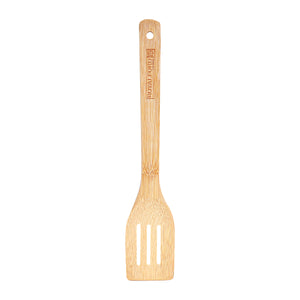 RoyalFord RF5111 Bamboo Slotted Turner Spatula | Eco Friendly | Heat Resistant Non Stick Safe Cooking Utensil | Durable Wooden Turner for Flipping, Frying & Serving Use