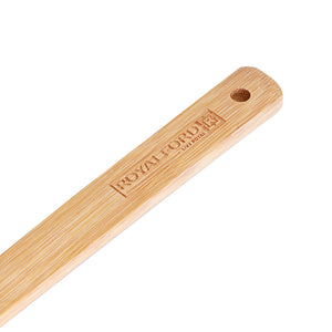 RoyalFord RF5111 Bamboo Slotted Turner Spatula | Eco Friendly | Heat Resistant Non Stick Safe Cooking Utensil | Durable Wooden Turner for Flipping, Frying & Serving Use