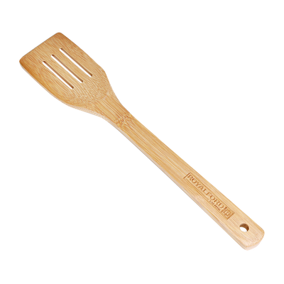 RoyalFord RF5111 Bamboo Slotted Turner Spatula | Eco Friendly | Heat Resistant Non Stick Safe Cooking Utensil | Durable Wooden Turner for Flipping, Frying & Serving Use