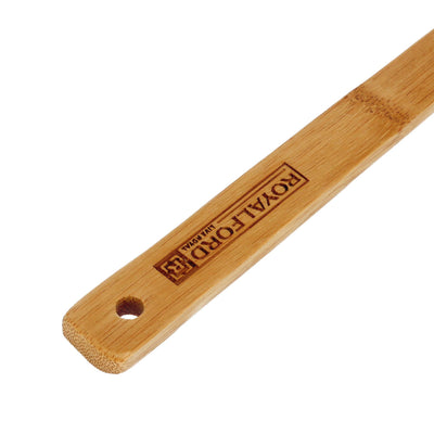 RoyalFord RF5113 Bamboo Slotted Spoon | Eco Friendly | Heat Resistant | Non Stick Safe Wooden Cooking Spoon | Lightweight Utensil for Stirring, Serving & Draining  Use