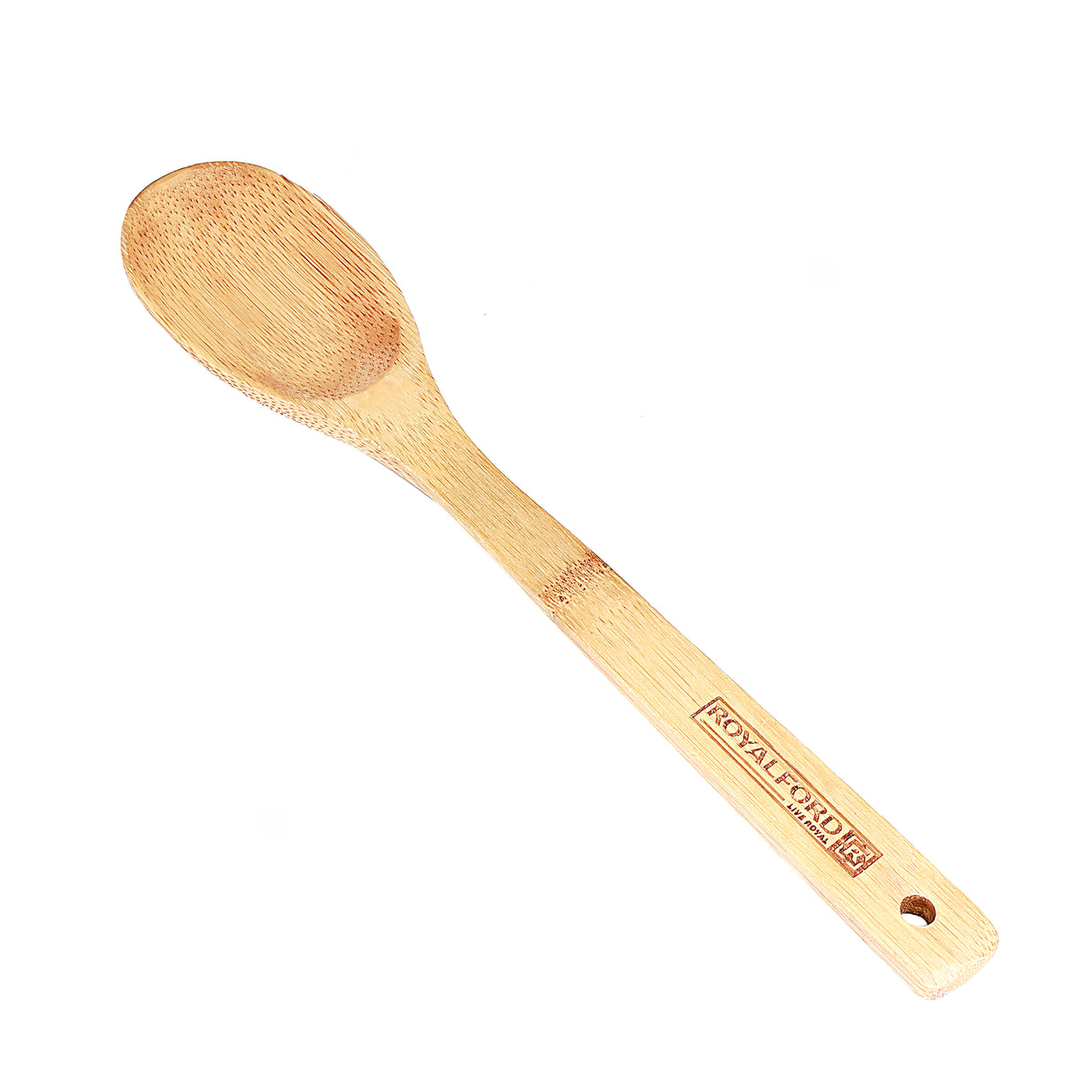 RoyalFord RF5115 Bamboo Cooking Spoon | Eco-Friendly | Heat Resistant Non-Stick Safe Wooden Spoon |  Durable Kitchen Utensil for Cooking, Stirring & Serving Food