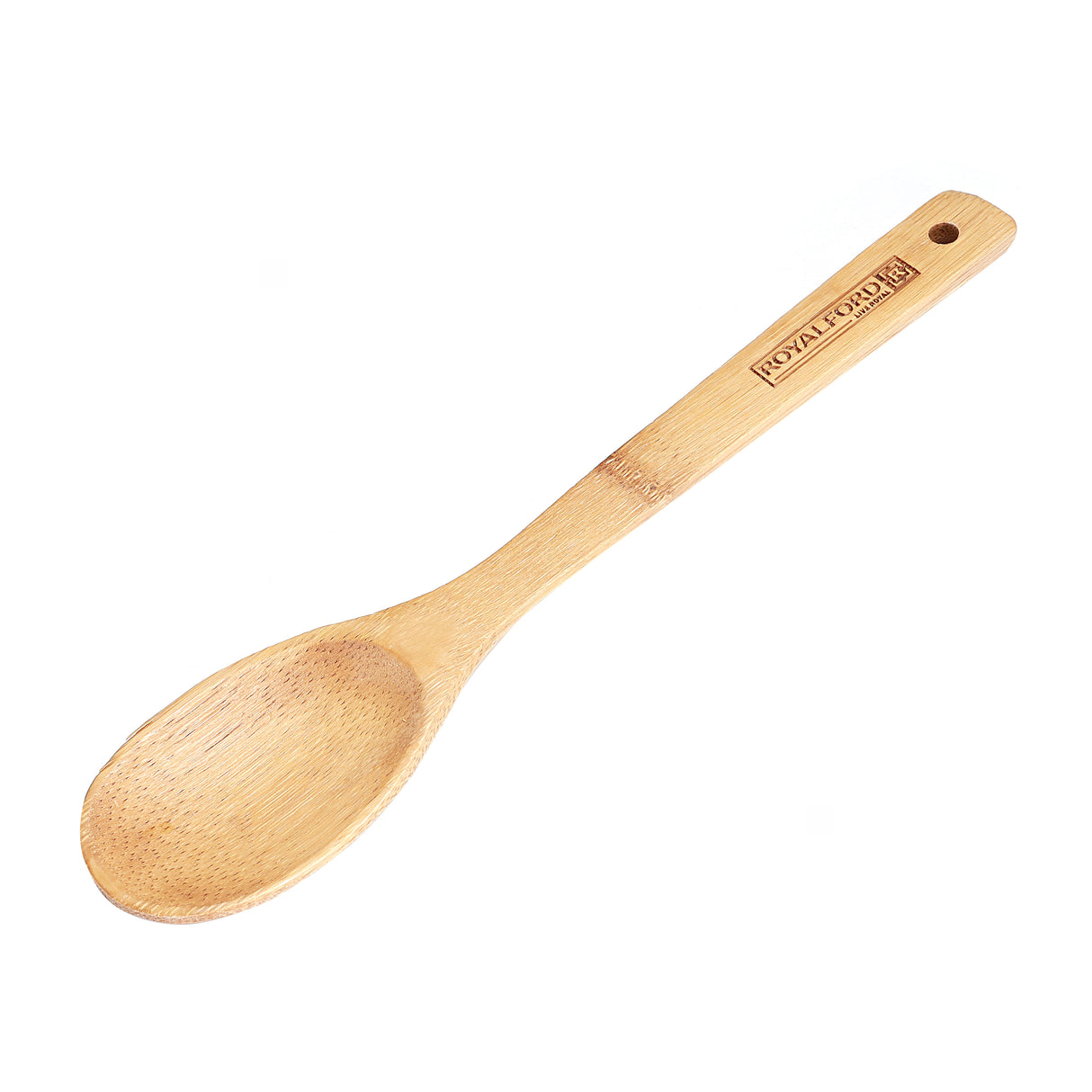 RoyalFord RF5115 Bamboo Cooking Spoon | Eco-Friendly | Heat Resistant Non-Stick Safe Wooden Spoon |  Durable Kitchen Utensil for Cooking, Stirring & Serving Food