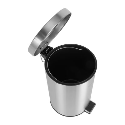 Royalford RF5126 7L Stainless Steel Pedal Bin | Soft Close Lid & Removable Inner Bucket | Hands-Free Foot Pedal Waste Bin | Perfect for Kitchen, Bathroom & Office Use