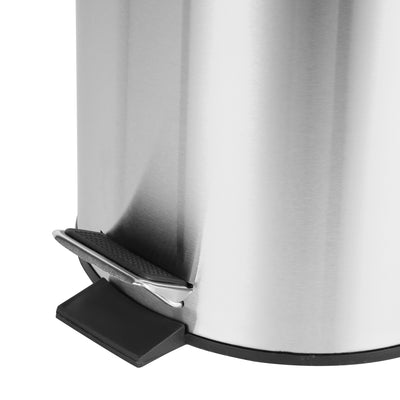 Royalford RF5126 7L Stainless Steel Pedal Bin | Soft Close Lid & Removable Inner Bucket | Hands-Free Foot Pedal Waste Bin | Perfect for Kitchen, Bathroom & Office Use
