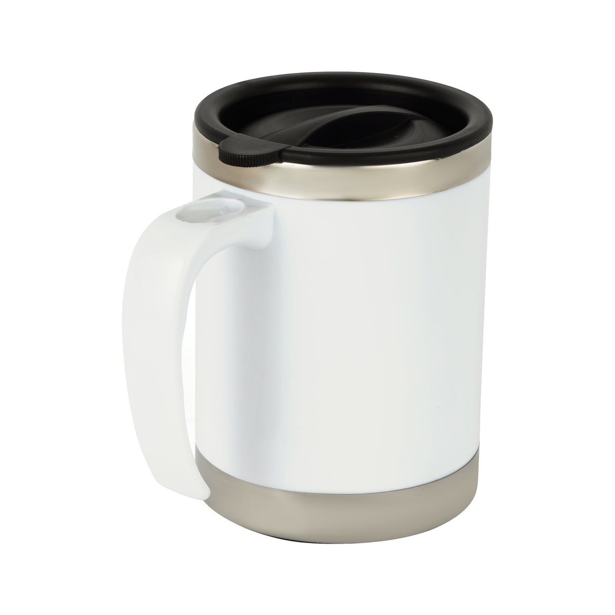 Royalford RF5130WH Double Wall Travel Mug | 400ml Stainless Steel Insulated Coffee Mug | Leak Resistant Thermal Cup for Hot & Cold Drinks| Portable Office & Travel Mug