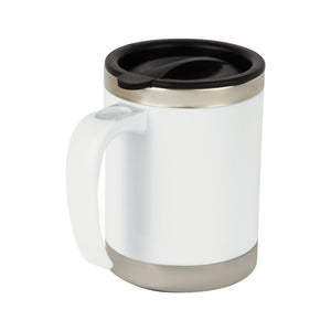 Royalford RF5130WH Double Wall Travel Mug | 400ml Stainless Steel Insulated Coffee Mug | Leak Resistant Thermal Cup for Hot & Cold Drinks| Portable Office & Travel Mug