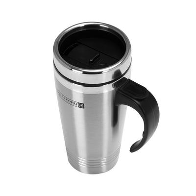 Royalford RF5133 Travel Mug |16oz 470ml Stainless Steel Insulated Coffee Mug with Handle | Hot & Cold Temperature Retention | Spill Resistant Lid |Durable Reusable Design